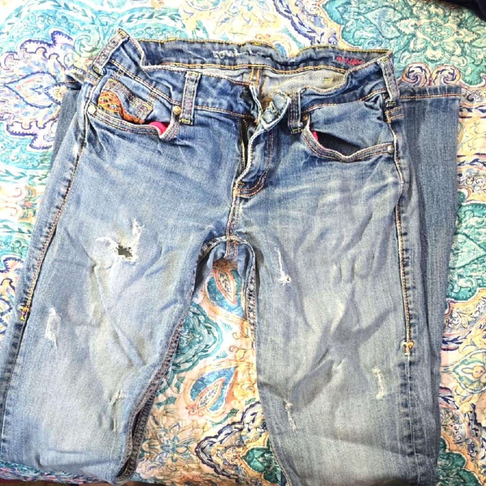 Distressed Blue Women's Cowgirl Tuff Jeans